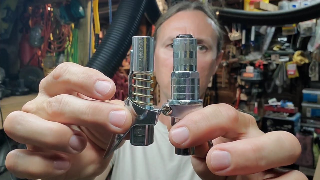Two types of locking grease gun tips the one I prefer and why Timeline