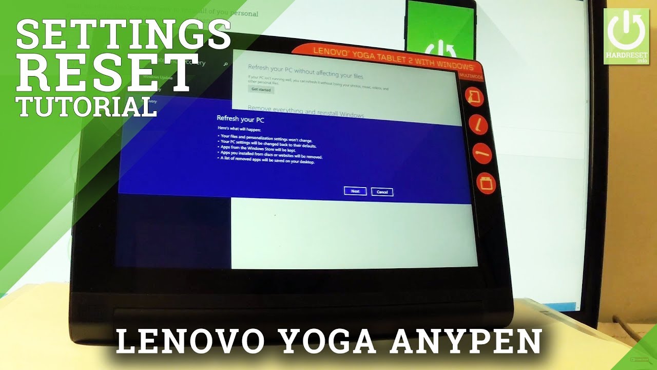 How to Reset Settings and Apps in LENOVO Yoga 2