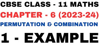 1 Example l Chapter6 l example1 Permutations and Combinations l Class 11th Maths l NEW NCERT 2023-24