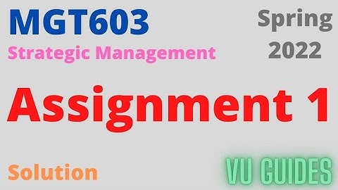 MGT603 Assignment 1 Solution Spring2022/ MGT603 Assignment Solution 2022 #vu #mgt603 #assignment