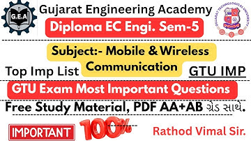 GTU IMP Questions Mobile & Wireless Communication🔥 | Diploma EC Engg Sem-5 | 2025💯| Free PDF✅#gtuimp
