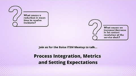 June 2023 Boise ITSM - Process Integration, Metrics, and Setting Expectations