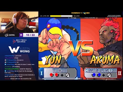 STREET FIGHTER III 2ND IMPACT: Justin Wong ( YUN ) VS PIKACHUAKUMA ( AKUMA ) FIGHTCADE FT5 SET