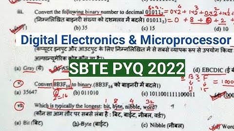 DE&M SBTE PYQ 2022 II Digital Electronics & Microprocessor II