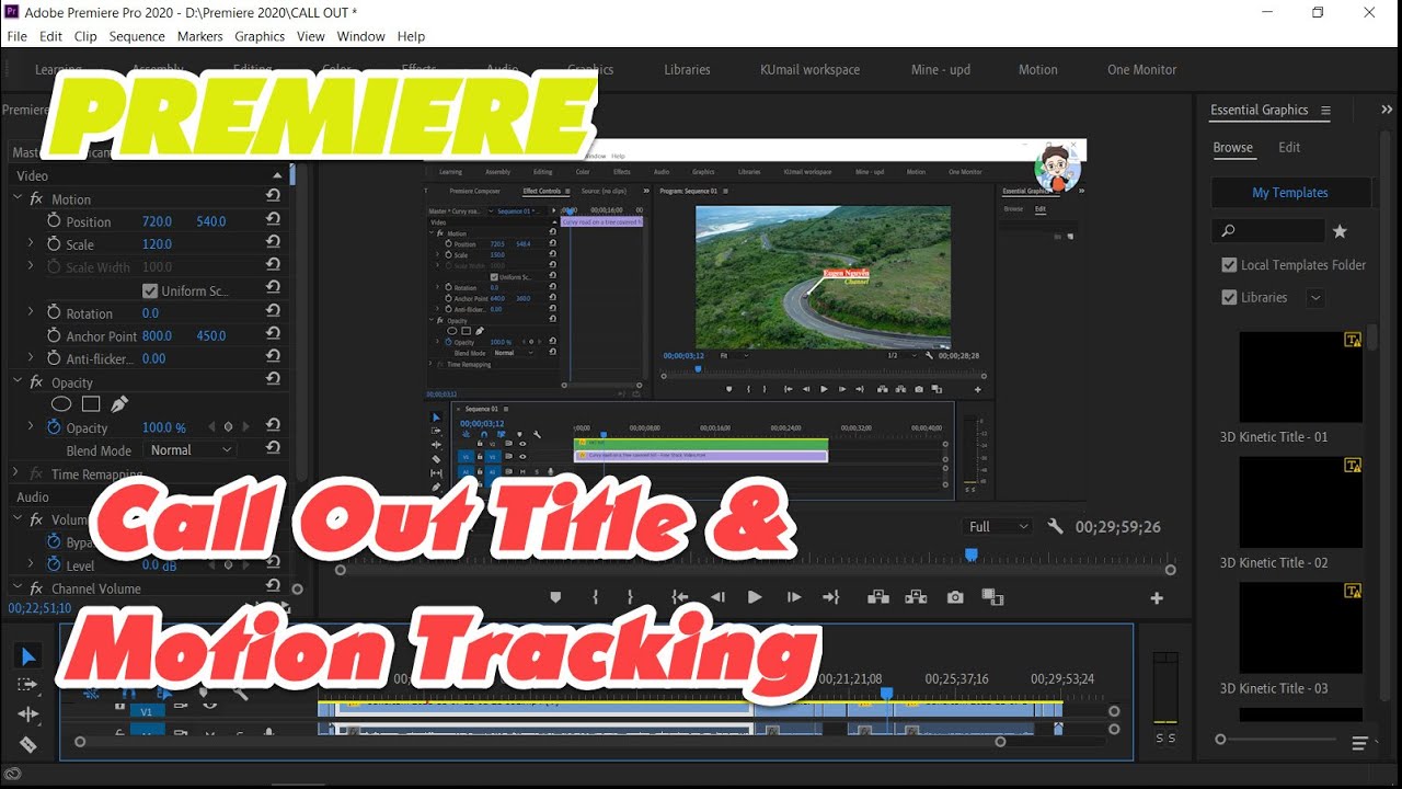 Call out Title & Motion tracking Tạo chú thích video