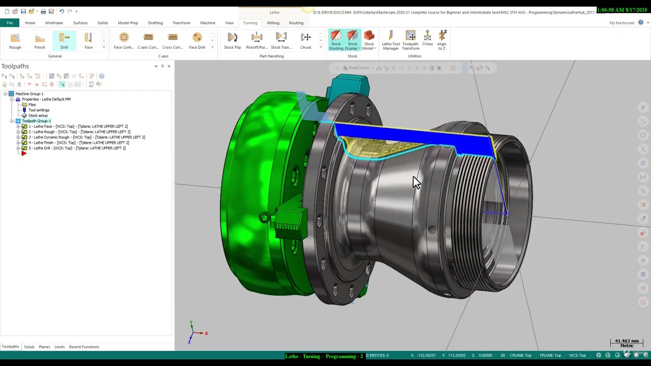 Lathe VMC Programming || Mastercam Training Tutorials 18 || 5Axis 4Axis 3Axis  Mastercam VMC