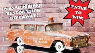 Dinky Toys #257 Rambler Canadian Fire Chief Car - 2000 Subscriber Giveaway @PBsRetroRestorations