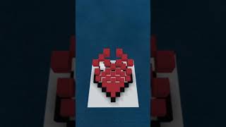 Minecraft Falling Pixel Art Heart! |#shorts