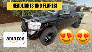 AMAZON HEADLIGHTS AND FENDER FLARES INSTALL!