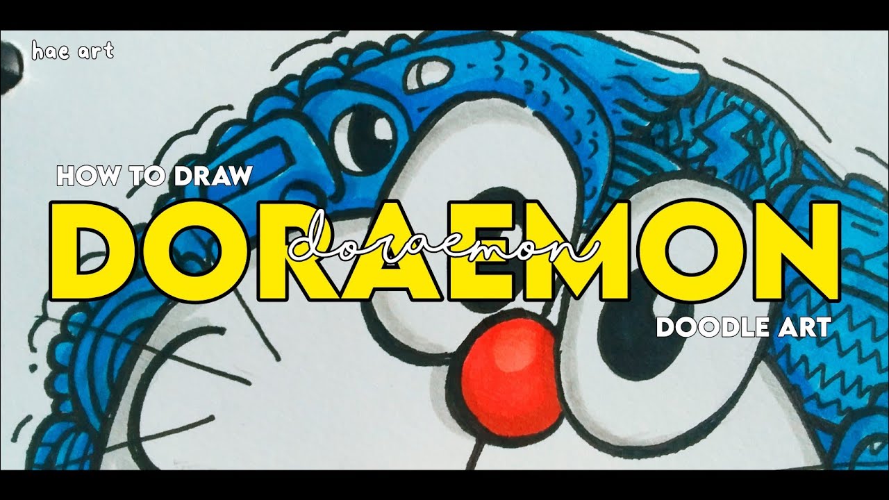 HOW TO DOODLE DORAEMON DORAEMON DOODLE ART CARA MENGGAMBAR DORAEMON