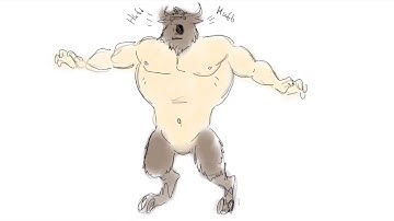 Minotaur BUFFS UP. Test animation.