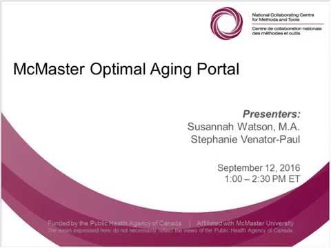 NCCMT Spotlight Webinar: McMaster Optimal Aging Portal