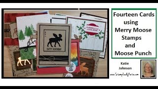14 Cards Made with StampinUP!s Merry Moose Stamp Set and the Moose Punch