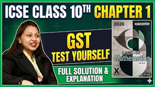 ICSE # CLASS-10th #  Ch-1 GST# Test yourself 