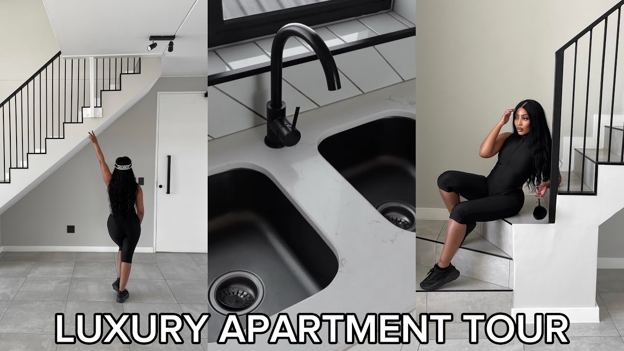 Мой роскошный двухэтажный пустующий апартамент: мраморная отделка, черные акценты и минималистичн...
