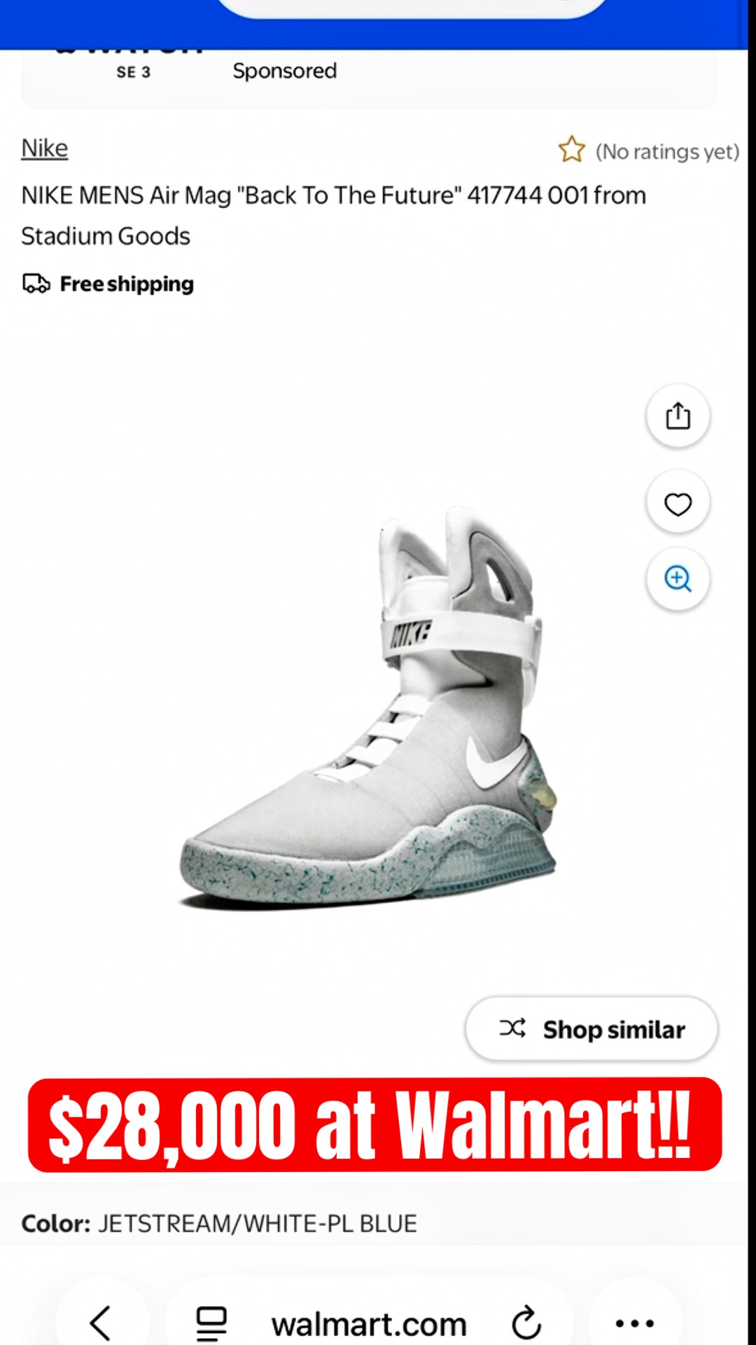 back to the future shoes cost