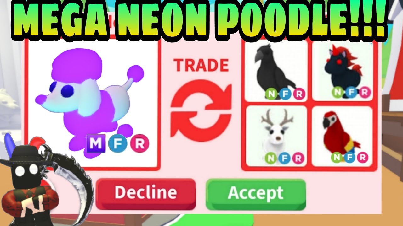 Omg He Traded My Mega Neon Poodle For This 😱😱😱 Roblox Adopt