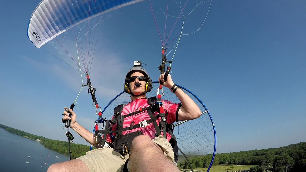 Paramotor Over-Water View of Mach Tenn Triathlon - YouTube