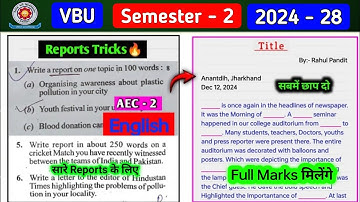 Report Writing Trick 🔥 l  AEC 2 english semester 2 important questions l aec english 2nd semester