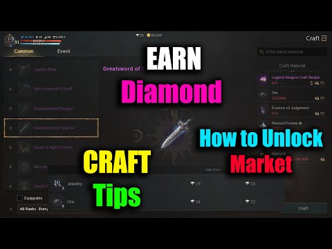 Lineage W How to Unlock Market Earn Diamond & Craft Tips