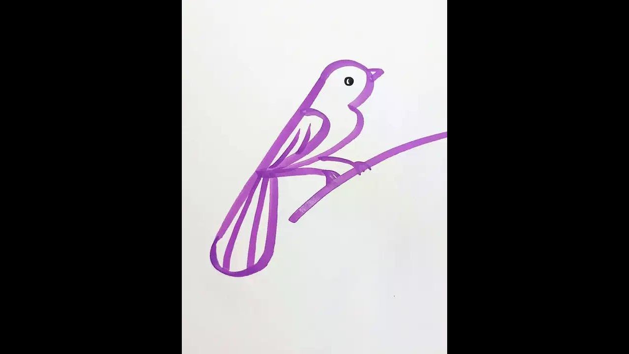 Draw a little bird with the number 123 ~ 