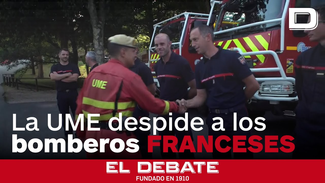 La UME despide a los bomberos franceses tras su apoyo en la extinción de los incendios en Galicia