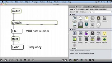 Max MSP V6 Tutorial 13 - mtof  - Midi note to frequency