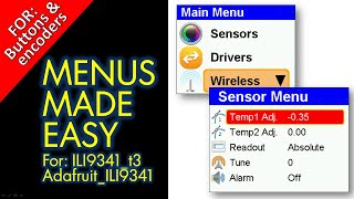 menu library for touch and mechanical controls - ili9341 displays