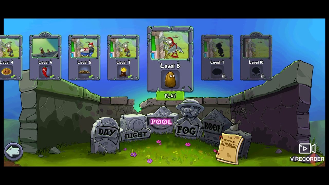 PvZ 1 Pool Level 7,8 🥰 YouTube