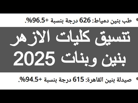 تنسيق كليات الازهر 2023 بنين وبنات مؤشرات تنسيق الثانوية الازهرية 2023 توقعات تنسيق الكليات 2023