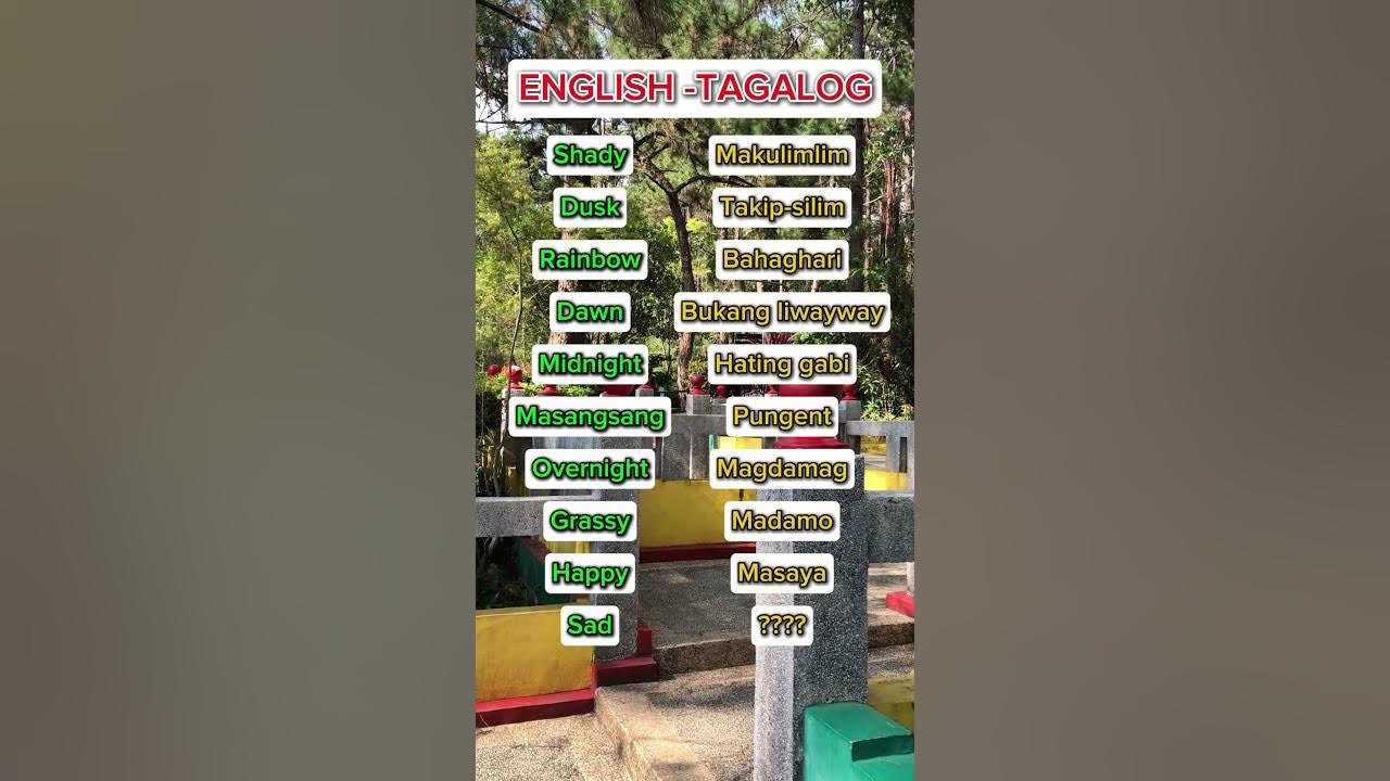 284 English Tagalog Translation reels shorts short video 