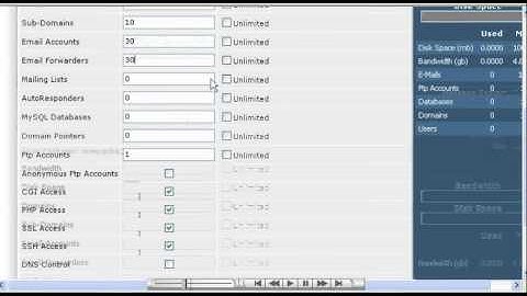 Creating a hosting package in DirectAdmin