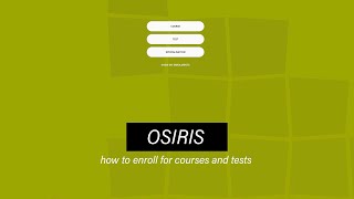 OSIRIS: how to register for courses and tests