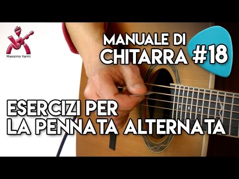 Lezione 18 - esercizi per la pennata alternata -  Manuale Completo di Chitarra  Varini