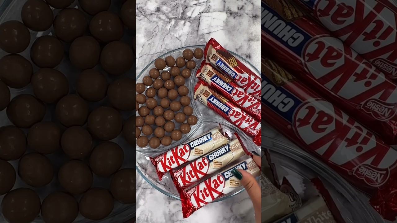 Nestle Kitkat Maltesers Red Brown &hearts;️ Platt3r Filling Asmr #kitkat #maltesers #sweets #chocolate