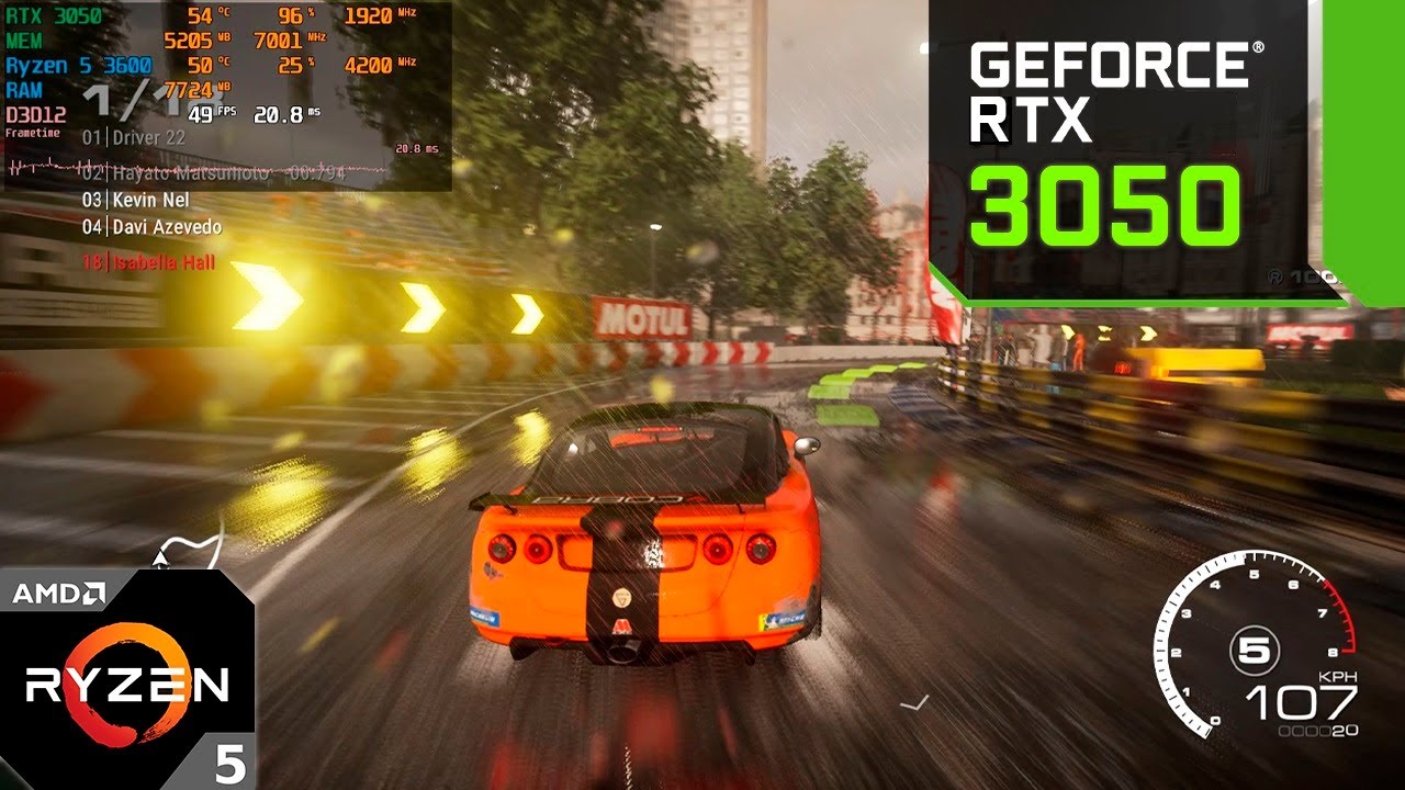 GRID Legends : RTX 3050 8GB + Ryzen 5 3600 : Ultra Graphics