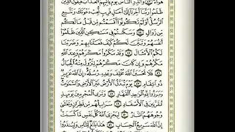 ايات مبكيه و مؤثره جداً من اخر سورة ابراهيم للشيخ حاتم فريد