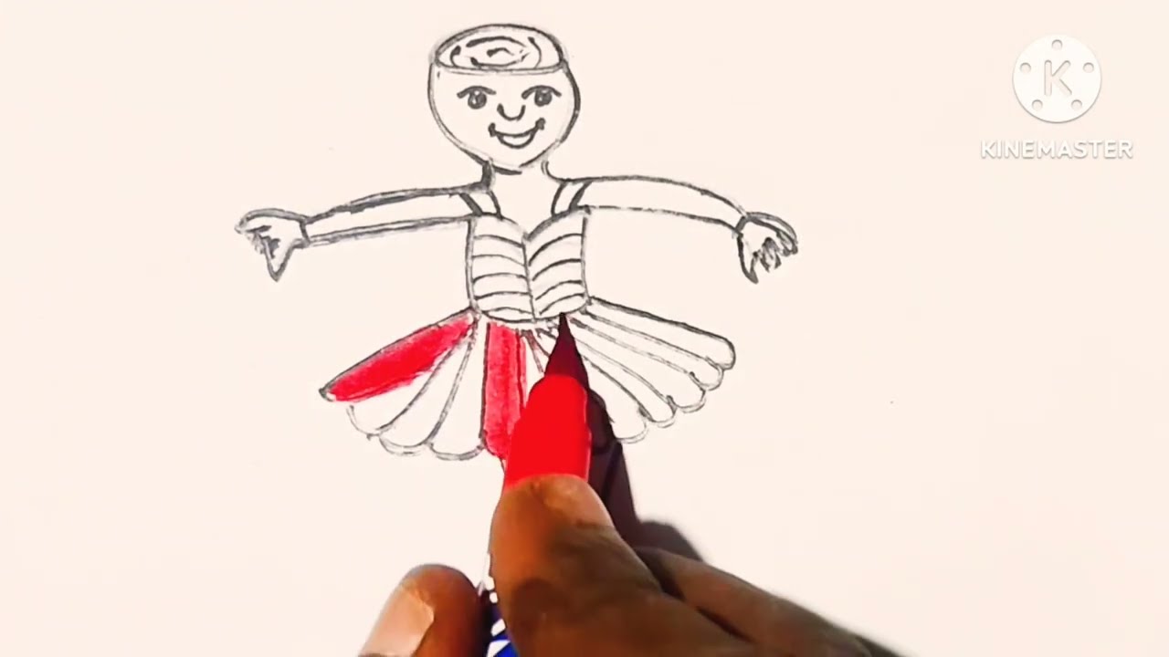 Como original drawing baby girl chips ll Easy beautiful drowning step by step Como baby girl chips 