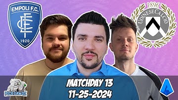 Empoli vs. Udinese Serie A Free Picks 11/25/2024 PickDawgz Corner Kick | Serie A Football Picks