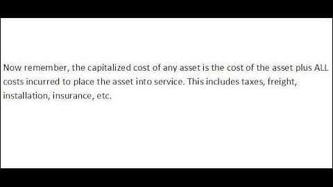Fixed Assets - Capitalized Cost of an Asset