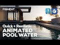 Quickly animate realistic pool water with displacement maps  3ds max  vray  figment water