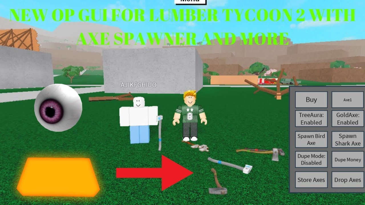New Op Lumber Tycoon 2 Gui With Axe Spawner Tree Aura And More - roblox lumber tycoon 2 axe spawner