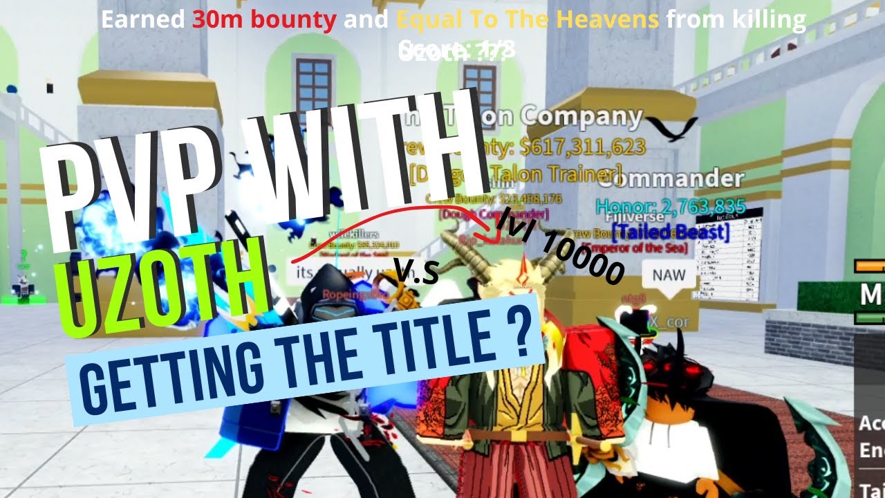 PvP with admin Uzoth, will i get the title or not ? // blox fruits ...