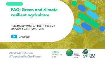 GEF@COP26 (Nov. 9): FAO - Green and climate resilient agriculture