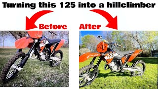 Turning a KTM 125 into a hillclimber!