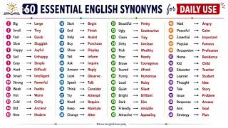 Learn English | Synonyms for Daily Use | Improve English Vocabulary | Speak English Fluently