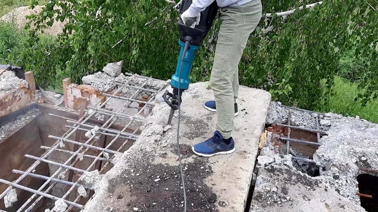 Демонтаж железобетонных плит вручную - YouTube
