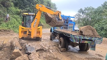 jcb loading big boulder in a truck || jcb loading rock in a truck || Jcb loading rock || jcb bs4