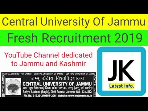 Central University of Jammu Recruitment - Latest Job Updates || J&k Jobs 2019 | Fresh jobs