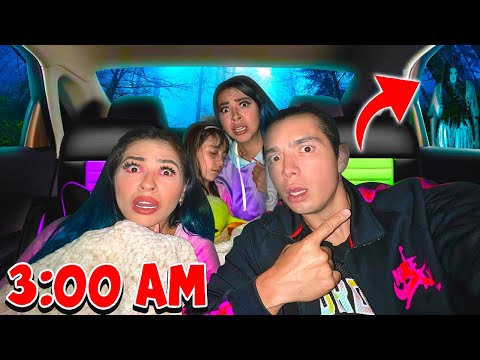 PASAMOS UNA NOCHE EN EL CEMENTERIO DENTRO DEL AUTO 😰🪦 | Karla Bustillos